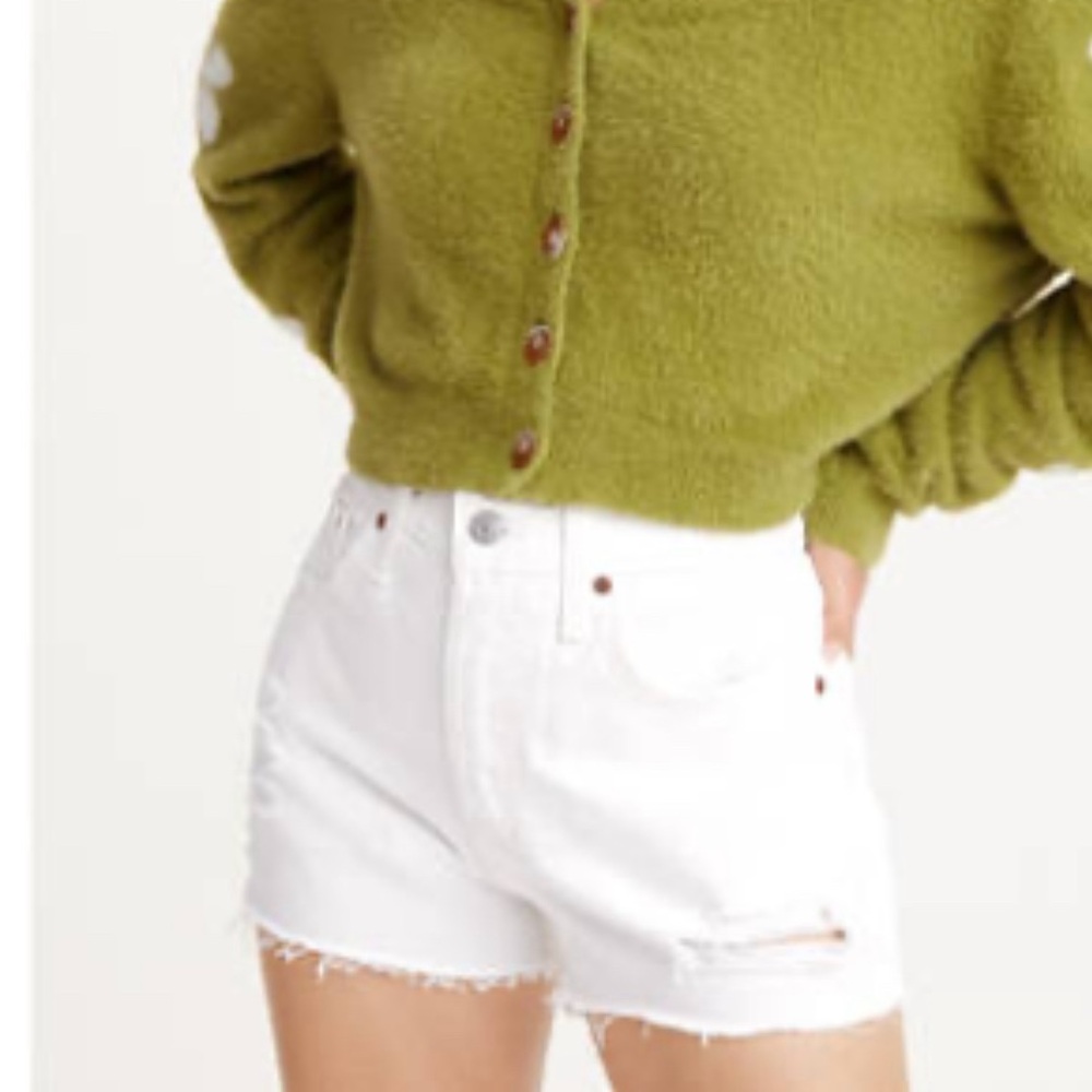 Levi’s 501 white denim shorts